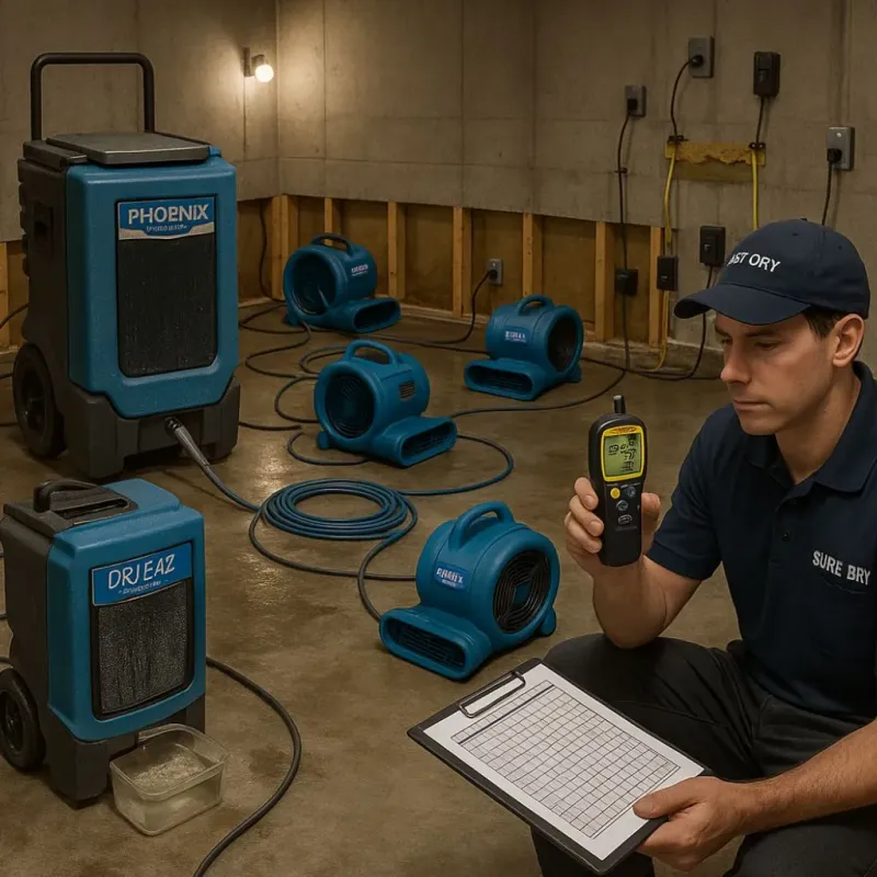 Structural Drying and Dehumidification process in Dixie County, FL